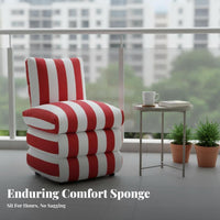 Contrast Stripe Stripe Accent Chair Stain-Resistant Fabric Striped Upholstered Armchair With Armrests Mid-Century Modernera