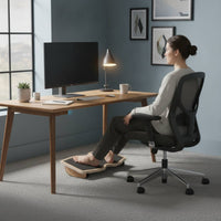 Non-Slip Wooden Rocker Board Floor-Friendly Wooden Balance Board Stable Fitness Equipment Sturdy for Office Workers, Home Workouts, Standing Desk