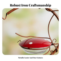 Brilliant Red Color Hanging avian nectar feeder Attracts avian nectar feeders avian nectar feeder Nectar Feeder Decorative Design avian Supply Flower-Shaped Ports for Nature Lovers, Homeowners, Gift Givers, Garden, Backyard, Patio, Balcony