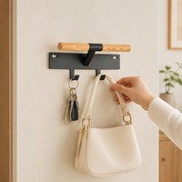 Modern Coat Hooks, Entryway Key Rack, Wall-Mounted Clothes Hooks, 20kg Load Capacity Hook Rail for Hallway & Office