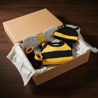 4 Pieces Initial Birthday Gift Newborn Bee Outfit with Wings Short Sleeve Bumblebee Baby Costume Photo Prop Infant Bee Romper Set for Newborns, Infants, Halloween