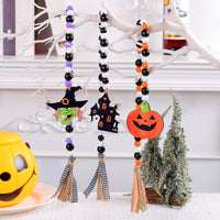 Halloween Wooden Bead Hanging Ornaments - Witch Castle Theme
