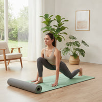 Non-Slip TPE Fitness Mat Textured Fitness Mat with Carrying Strap and Bag Cushioned Eco-Friendly for Stretching