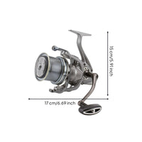 Rotating Fishing Reel Folding Fishing Reel with Long-Cast Spool Ergonomic Sturdy for Anglers, Pier Sessions