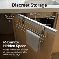 Wall-Mounted Towel Rack for Pantry and Bathroom, 201 Stainless Steel Door Organizer and Hanging Versatile Storage