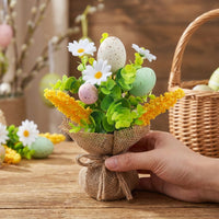 Easter Egg Floral Arrangement Easter Egg Tree Easy to Maintain , Colorful Twig Tree Easter Table Decorations with Eggs Fake Flower Bouquet for Home, Farmhouse