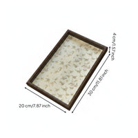 Floral Tray Multipurpose Walnut Frame Tray Easy to Clean for Tabletop