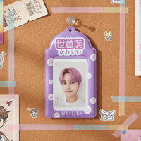 Cute Kpop Idol Photocard Holder Keychain for 3-inch Photos and ID Cards