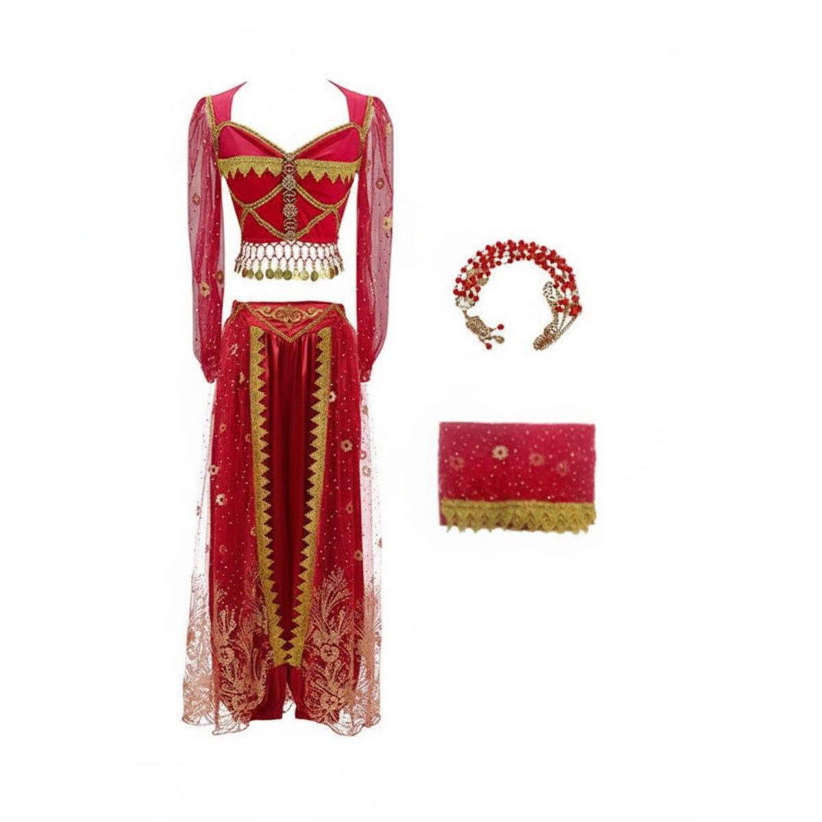 Indian Cinema-Inspired Dance Outfit Sparkling Feature S Exotic Princess Costume