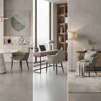 Padded Dining Chair with Armrests Modern Eco Leather Chair Tapered Legs Accent Armchair Comfortable for Home Office, Vanity