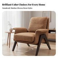 Upholstered Wood Frame Armchair Nordic Design Upholstered Wooden-Frame Armchair Minimalist firm-density Foam padding for Adults
