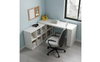 Extendable Computer Desk with Shelves Multifunctional L-Shaped Corner Desk Space-Saving Study Table for Students, Bedroom, Small Areas