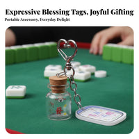 Glass Bottle Keychain Heart-Shaped Clasp Corked Vial Locket Bag Trinket Stylish Accessory for Mahjong Players, Purse, Backpack