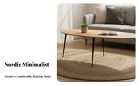2 Pieces Nordic Design Nesting Table Set Space-Saving Mixed-Shape Nesting Tables Minimalist aesthetic Living Room Furniture Modern Look for Apartment Dwellers, New Homeowners, Interior Designers, Small Spaces, Lounge Area, Home Office