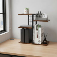 Desktop Display Organizer Rack Easy Assembly Wooden Desktop Shelf Long-Lasting