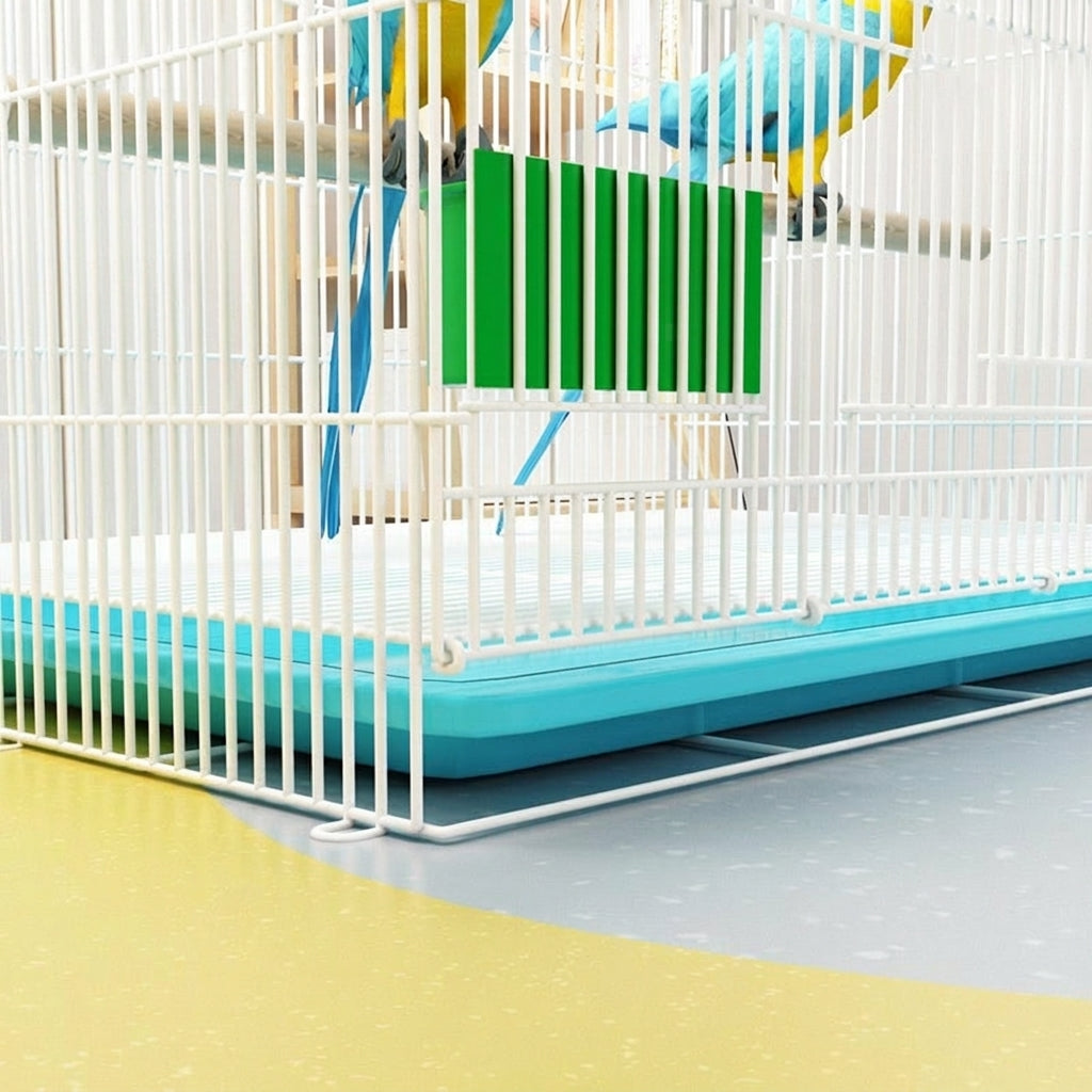 Bird Cage for Parrots Budgies and Small Birds, Iron Wire Mid Sized Breeding Enclosure with Slide-out Tray, Indoor Wire Standard Design Housing