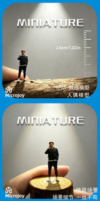 1/64微缩仿真人偶模型树脂涂装成品小人 打电话男玩具立体摆件