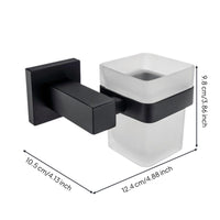 Matte Black Bathroom Accessories Set, No-Drill, Wall Mounted