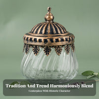 Vintage-Style Glass Sugar Container Fluted Form Small Glass Sugar Jar