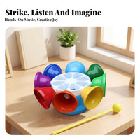 Metal Chimes Rotating Bell Instrument Easy to Play 8-Note Bell Instrument Lightweight Tuned Handbells Safe Plastic Complimentary