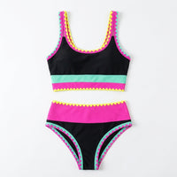 Swimsuit with High Waisted Bottom and Matching Cover Up Skirt, Padded Sleeveless Swimming Costume for Water Sports, Stylish Womens Bikini Sets