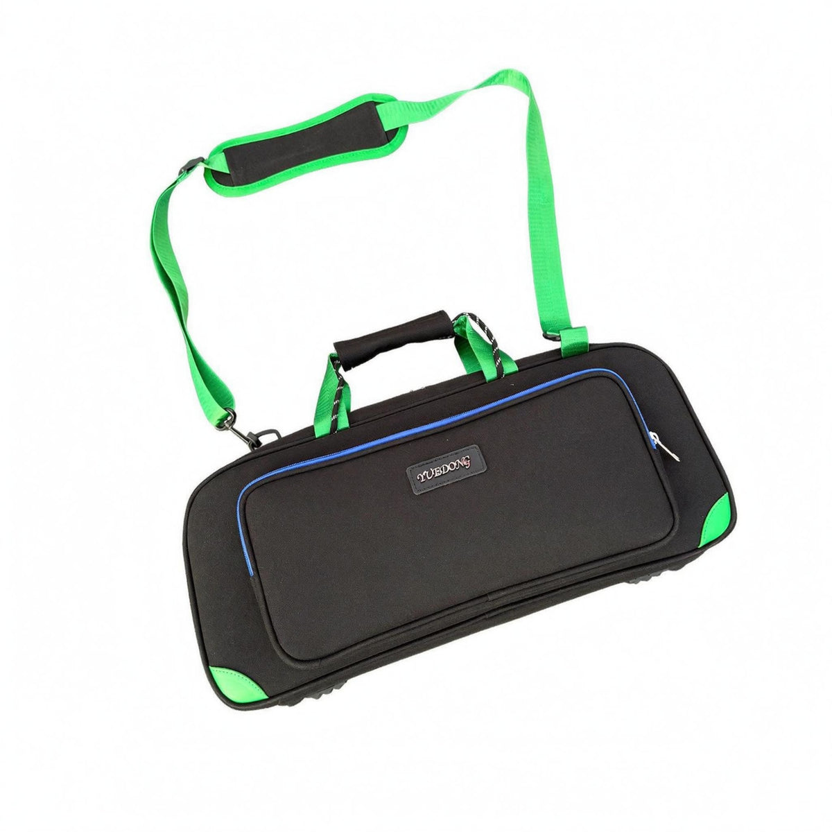 Black Stringless Guitar Bag Zippered Pocket Foldable Guitar Bag Shoulder Strap Foldable Top Handle