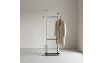 Multi-Functional Rolling Garment Rack with Shelves Stainless Steel Frame Freestanding Coat and Hat Rack Household Storage for Entryway