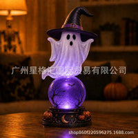 Halloween Raven Crystal Ball Lighted Decor