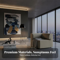 configurable Fabric Sofa Minimalist aesthetic L-Shaped Sofa with Ottoman Soft Upholstery Lowoutline for Design aficionados