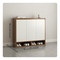 Shoe Storage Cabinet Large Capacity Shoe Organizer Entryway Cabinet Space-saving Furniture with Wood Grain Finish Suitable for Families Adults Hallway Balcony Mudroom