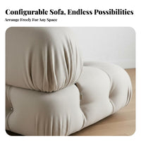 Plush Sectional Sofa Wabi-Sabi Design Reconfigurable Multi-Seat Sofa Plush Texture Firm Density Foam Paddings for Homeowners