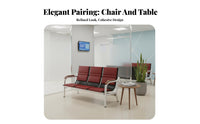 Wear-Resistant PU Leather 3 Seater Waiting Chair Heavy Duty 3 Seat Waiting Bench Long-Lasting Construction Metal Frame Tandem Chair High-Rebound Cushion for Visitors, Patients, Customers, Lobby, Hospital, Airport, Salon
