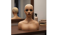 Shoulder Mannequin Bust Stable Base Realistic Head Bust for Photo Photography