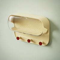 Wall-Mounted Glasses Storage Organizer Compact Glasses Case with Hooks Eyewear Holder with Cover Space-Saving Dustproof
