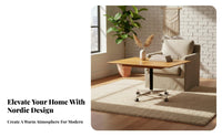 Adjustable C-Shaped Table Nordic Design C-Shaped Couch Table Mobile with casters Foldable surface for Students, Seniors, Bedroom