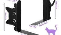 Cute Black Cat Shaped Iron Bookend, Creative Cartoon Bookend for Desk Storage