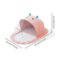 Cartoon Animal Face Baby Bed Bug Net Canopy Ruffled Edge Foldable Baby Bed Bug Net Pastel Mesh for Babies