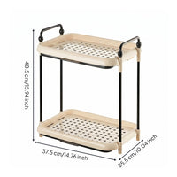 Two-Tier Storage Rack Perforated Cup Holder Rack Cream-Beige