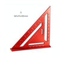 Woodworking Triangle Ruler Etched Markings Right-Angle Square Thick Metal Body