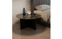 Round Coffee Table Minimalist Design Modern Circular Table Rounded Edges Home Furniture for Small Areas, Bedroom, Living Room