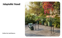3-Tier Rolling Flower Rack Floor-Standing 3-Tier Rolling Plant Stand Sturdy Duty Large Capacity for Balcony, Outdoor