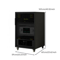 Home Theater Amplifier Cabinet Mobile Wheels AV Equipment Rack Cabinet Locking Casters Glass Door Audio Stand for Audiophiles, KTV