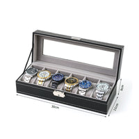 Leather-Style Watch Box Multi-Slot Watch Case Padded Shielded for Collectors, Dresser, Home