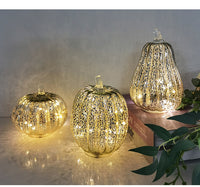 Halloween Pumpkin Lantern Glass LED Decoration