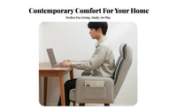 Sofa-Like Comfort Upholstered Home Office Chair Plush Padding Upholstered Adjustable Seat Ergonomic Design rotate Armchair effortlessRolling Casters for gaming enthusiasts, Students, Remote Employees, Study Room, Bedroom