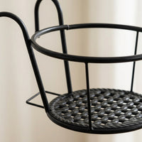 Garden Fence and Balcony Planters for Railing, Cylindrical Fence Planter with 18.5cm Bottom Diameter, Welded Hanging Planter, Outdoor Planter