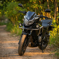 Mesh-Style Headlight Guard with Mounting Brackets Black Motorcycle Headlight Guard Metal Bolt-on for Adventure Riders
