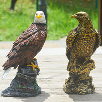 Lifelike Eagle Figurine Bronze Color Resin Craft Home Decor
