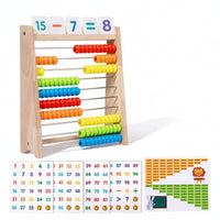 Arithmetic Learning Frame Preschool Bead Counting Frame with Cards Wooden Abacus Colorful Toy Hands-on for Preschoolers