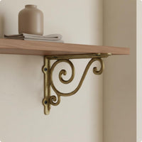 Cast Iron Shelf Bracket Rubbed Gold Look Ornate Cast Iron Corbel